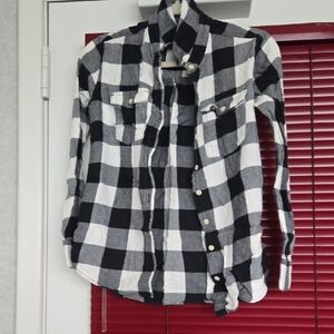 Black and White Checkered Women's Shirt